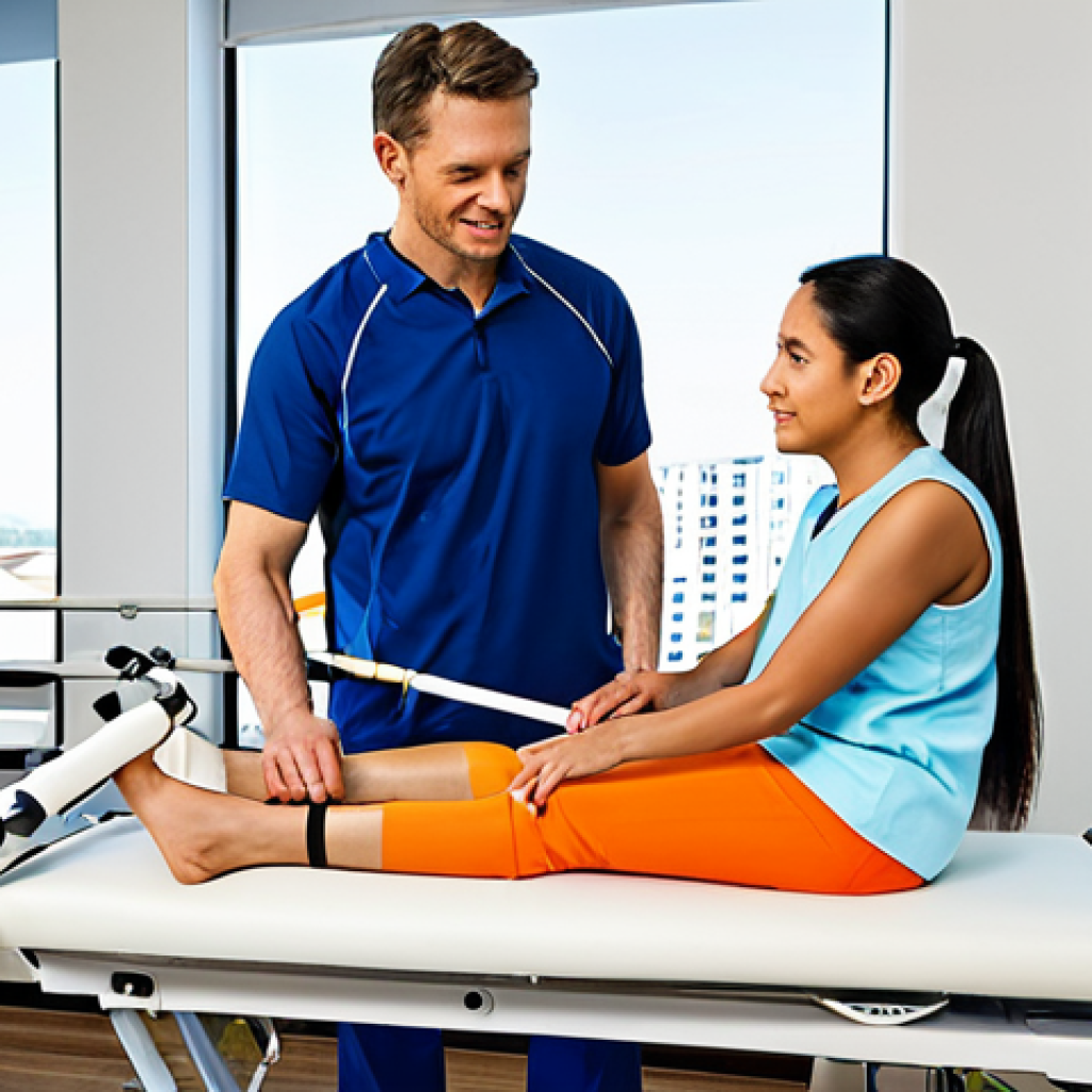 Exoskeleton Training**

"A physical therapist assisting a patient in using an exoskeleton for leg rehabilitation, in a bright and modern physiotherapy clinic, fully clothed, appropriate attire, safe for work, perfect anatomy, natural proportions, professional setting, high quality, family-friendly."

**